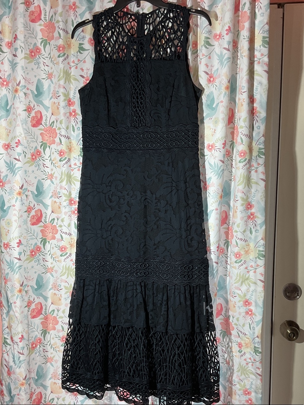 ANTONIO MELANI Navy Crochet Lace Dress